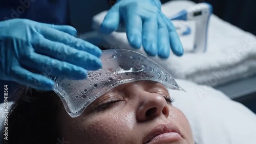 Close-up Of Applying Cooling Gel Pack To Forehead 4K