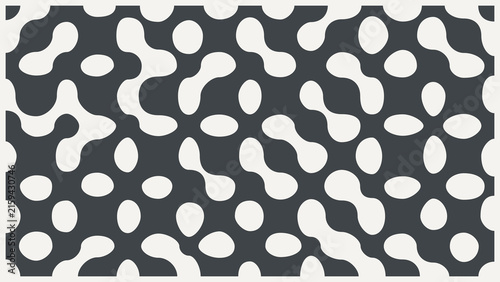 Seamless clean Truchet rounded shapes pattern in charcoal gray