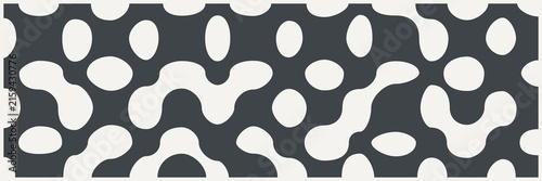 Mid century modern shapes pattern in charcoal gray, wide banner