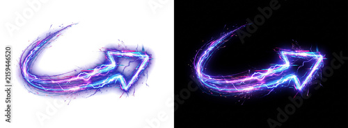 Glowing Neon Electric Curved Arrow Dynamic Light Effect