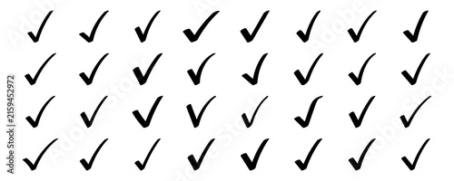 Best bold black color tick mark icon pack based on white background.