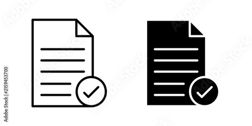 Cuadro en lienzo Accept document icon flat illustrations collection. EPS10