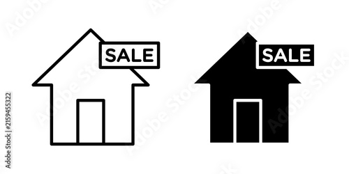 Selling or rent home icon flat illustrations collection. EPS10