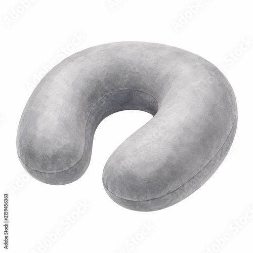 Gray travel pillow for comfortable rest and neck support