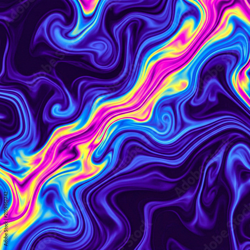 Abstract fluid neon marble texture with iridescent purple and blue waves, screeen03