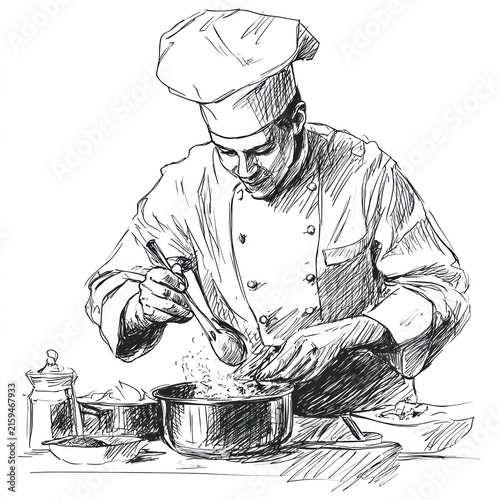 Chef cooking in kitchen