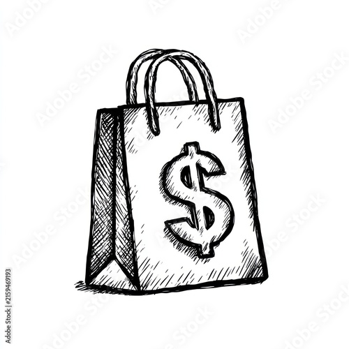 Shopping bag with dollar sign