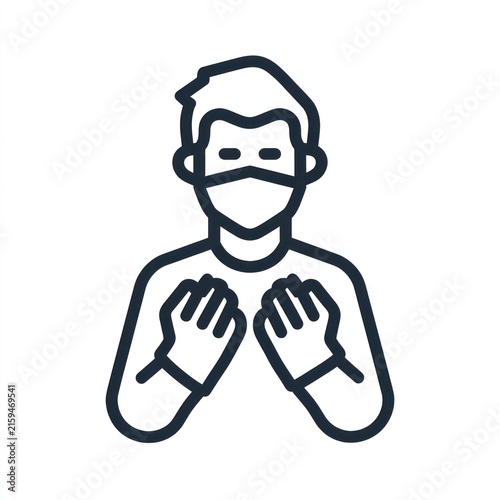 Robber masked hands up with transparent background