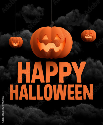Happy Halloween Festive Greeting Text with Halloween Design
