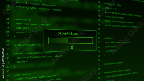 Obraz na płótnie Security scan system vulnerability check progress bar animation loop with percen