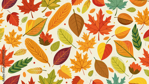 Autumn fallen leaves vector illustration seamless pattern design background with illustration seamless background wallpaper repeating deciduous botanical november september celebration