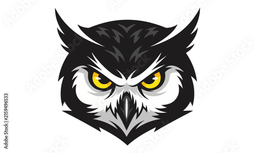 Owl Mascot Head Logo Illustration