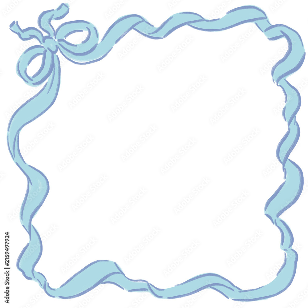 Fototapeta premium Hand Drawn Wavy Ribbon Frame