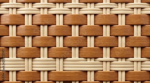 Seamless Woven Rattan Texture Background In Brown And Beige