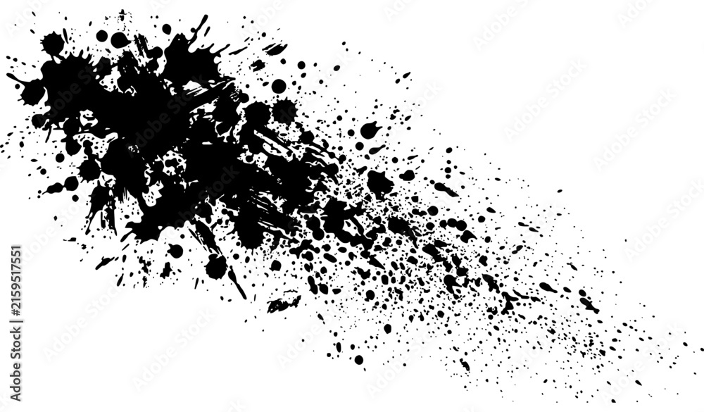 Fototapeta premium Grungy Black Ink Splatter and Spray Paint Texture Vector Background