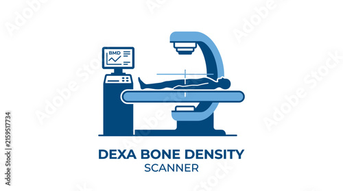 Dexa Bone Density Scanner - Medical Equipment Illustration