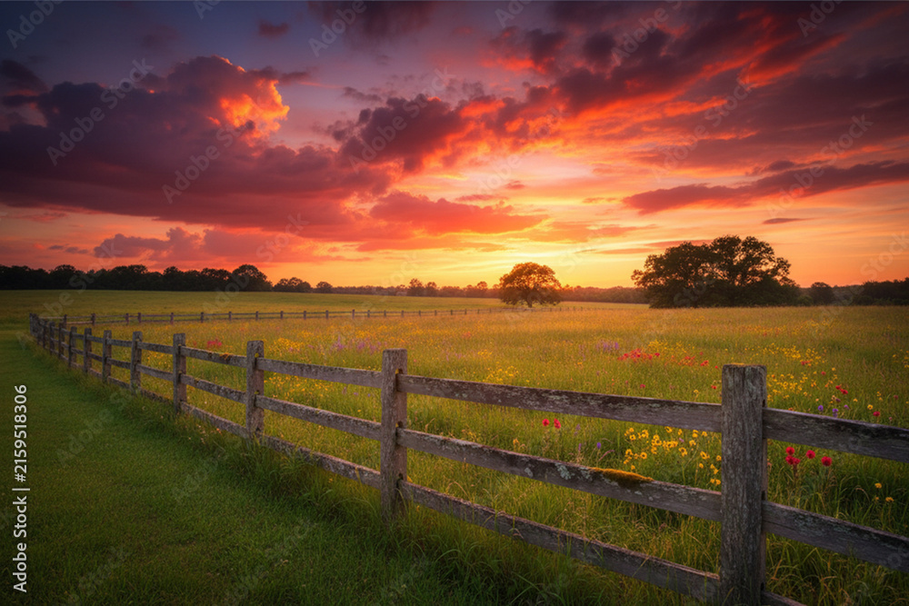 Obraz premium sunset in the field