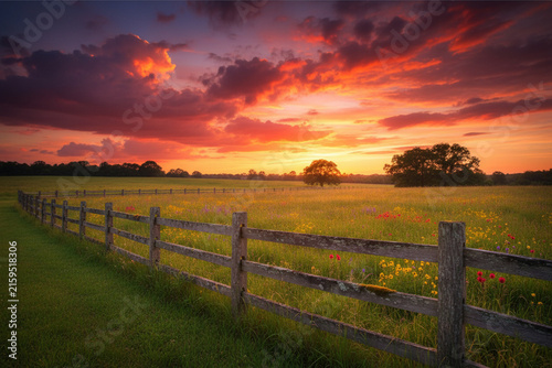 sunset in the field
