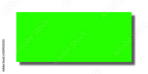 Bright green rectangular banner shape with a soft drop shadow effect isolated on a plain surface for modern graphic design layouts and creative web presentation isolated on transparent background