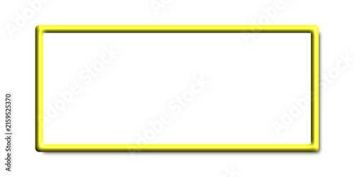 A simple yellow rectangular frame with a rounded border effect that can be used for signs labels and text boxes in graphic design projects for web or print media isolated on transparent background