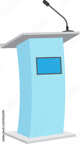 Vector design of a conference podium with microphone
