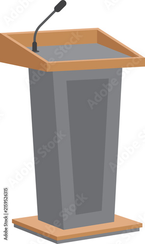 Vector design of a lectern podium with microphone