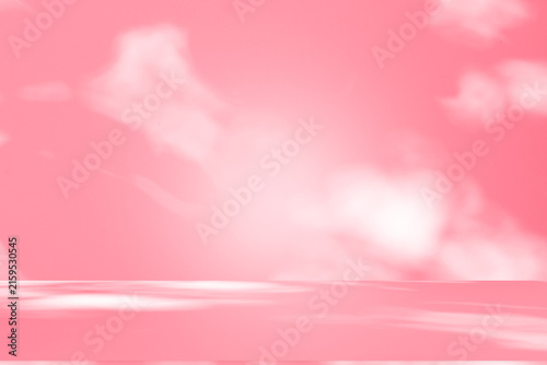 Wall interior background, studio and backdrops show products.with shadow from window color pink background for text insertion and presentation interior decoration	

