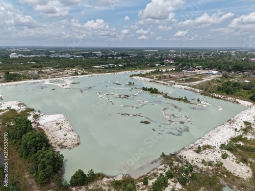 Fotografie Kaolin Lake is an artificial lake formed from a former kaolin mining area