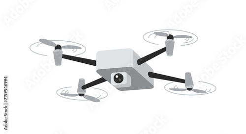 Modern Quadcopter Drone with Camera Isolated