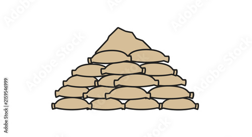 Pile of Sandbags Isolated Transparent Background