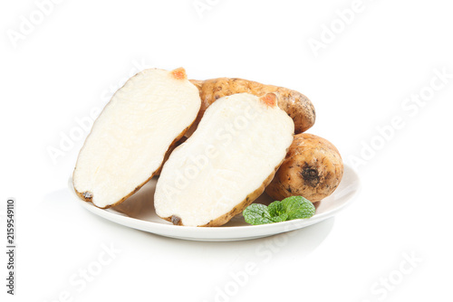 Fotografía Wild Tianma Mushrooms Sliced Fresh Alpine Fungi Zhaotong Xiaocaoba Selenium Enri