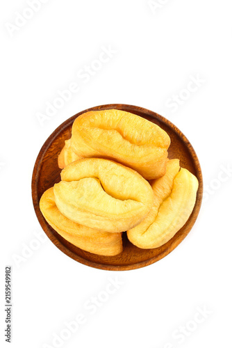 Quadro su tela Traditional Crispy Churros in Wooden Bowl - Delicious Fried Pastry Breakfast Sna