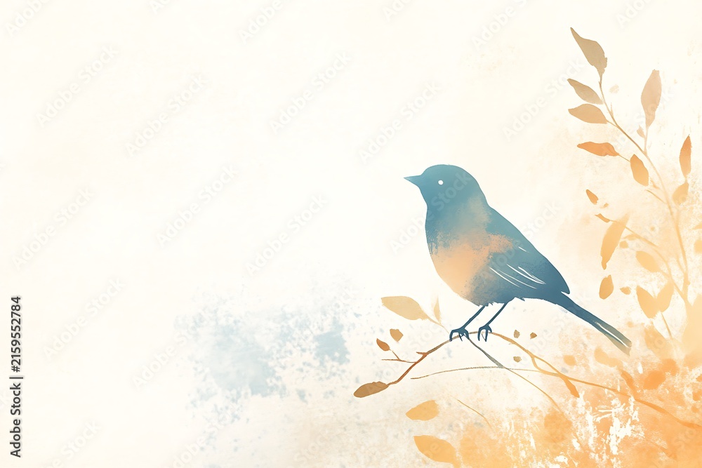 Fototapeta premium Serene bird on a branch