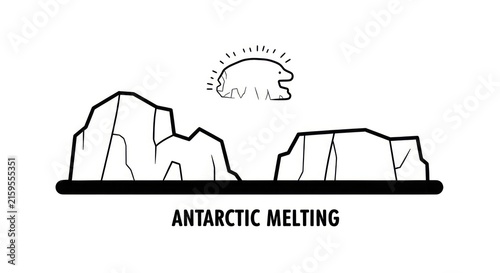 Quadro su tela Climate Change Antarctic Melting Ice.