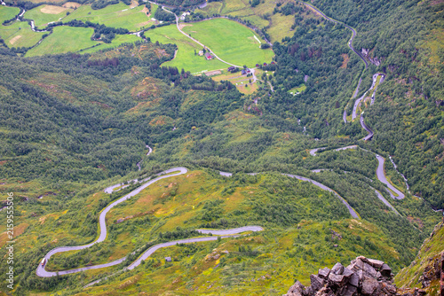 Winding Mountain Road to Dalsnibba Above Geiranger, Norway