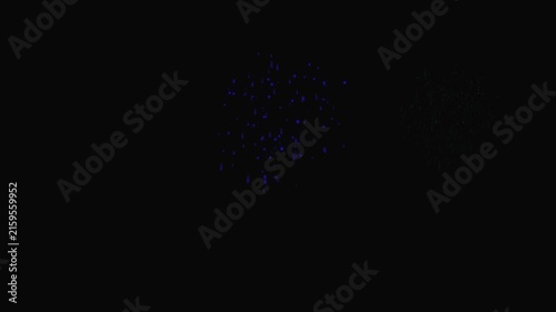 Blue glitter particles float in dark space creating a subtle glowing dust effect for party overlays.