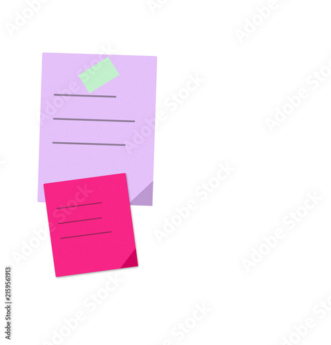 Stack of colorful sticky notes with one hanging down