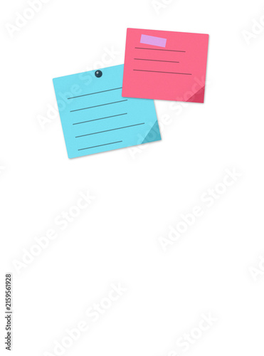 Two sticky notes with blank checklist and reminder on desk