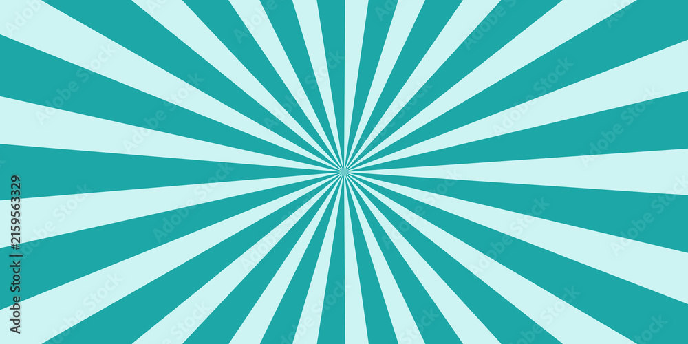 Obraz premium A teal and light blue radiating sunburst pattern creates a vibrant, energetic background perfect for graphic design.