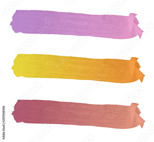 Multicolor Gradient Brush Tape Banner Set