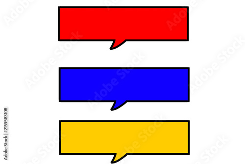 colorful speech bubbles illustration 
カラフル　吹き出し　セット　イラスト