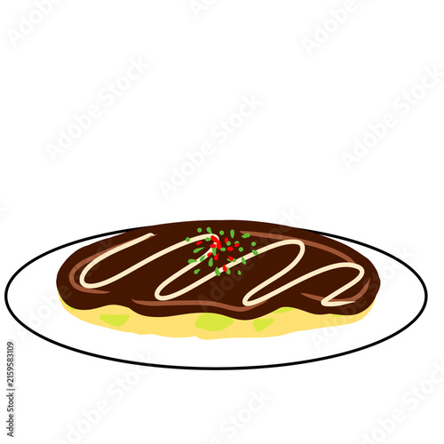 Okonomiyaki illustration お好み焼き　イラスト