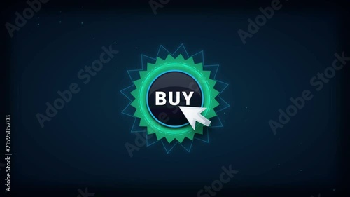 Mouse Cursor Clicking Neon Buy Button, E-Commerce Call To Action