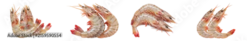 Obraz  z motywem Raw shell-on shrimp isolated on transparent background
