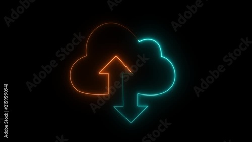 Animated Glowing Neon Check Mark Symbol on Black Background Success Approval 4K Loop. motion video.