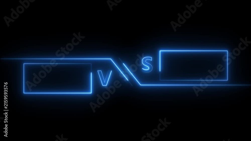 Versus Animation, Vs text fire Animation, versus match Animation. VS versus bars neon animated versus vs bars neon line animation.4k motion video.