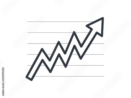 Upward zigzag trend line graph illustration