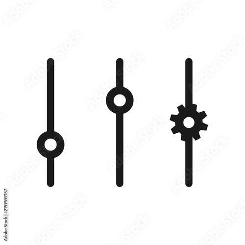 Settings Sliders and Control Panel Vector Icon with Gear Symbol for UI/UX Designers and App Developers Building Customization Dashboards
