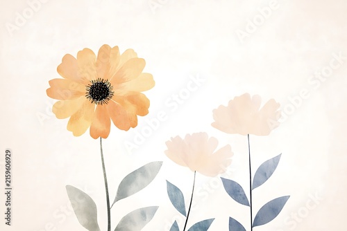 Delicate watercolor floral illustration