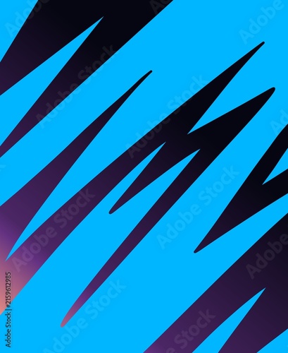 Dynamic blue abstract background with sharp black and purple streaks, ideal for modern posters, banners, covers, and digital designs